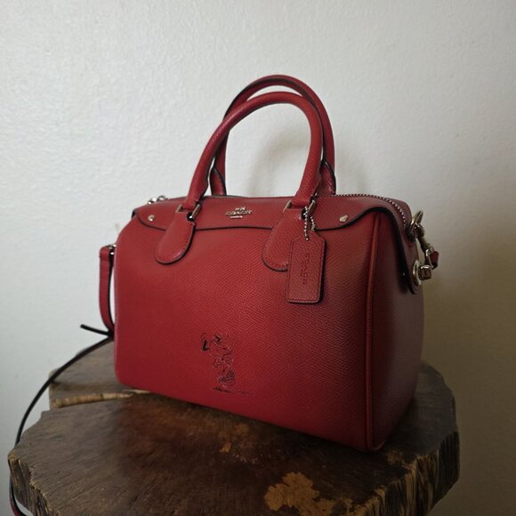 Coach x Peanuts Snoopy Mini Bennett Satchel Bag Red Leather F37272 NWOT Limited - Picture 11 of 16